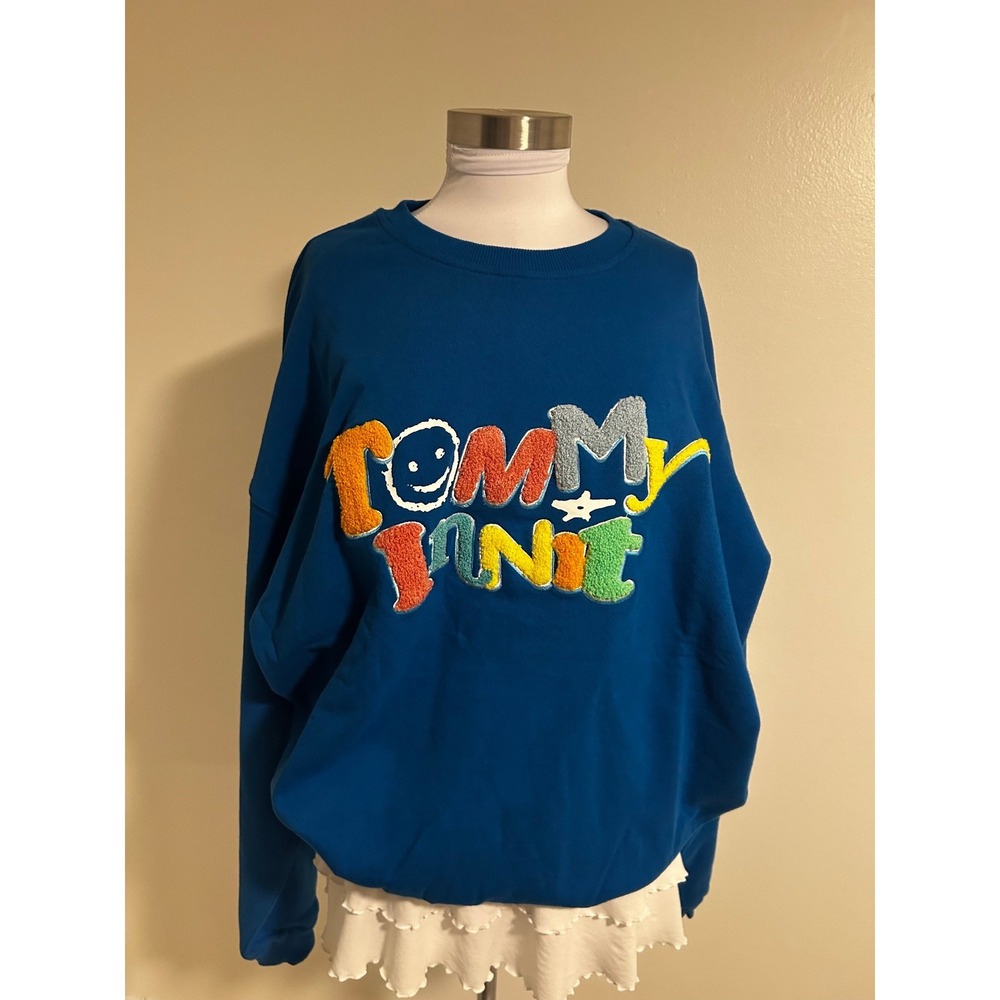 Tommy Innit 21 Crewneck Sweatshirt Blue XL Embroidered Logo Smiley Face